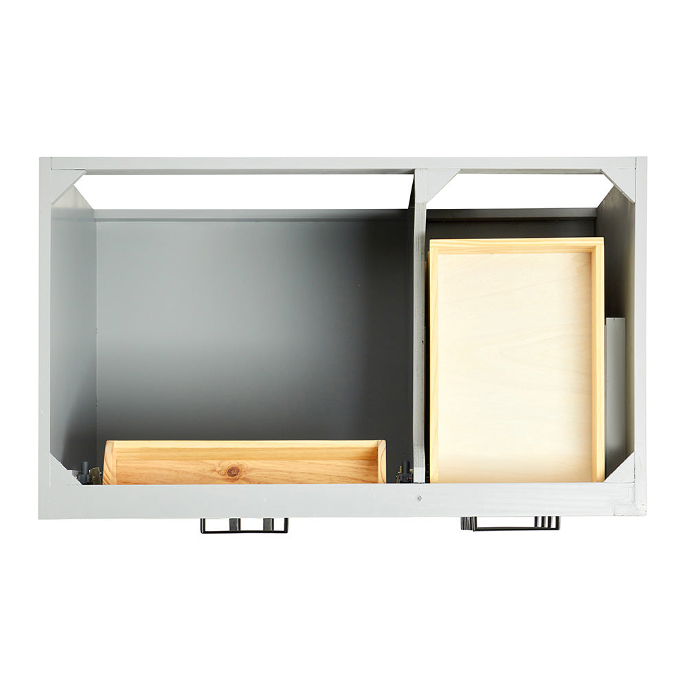 Isabella 36-inch Grey base cabinet on white back ground top down