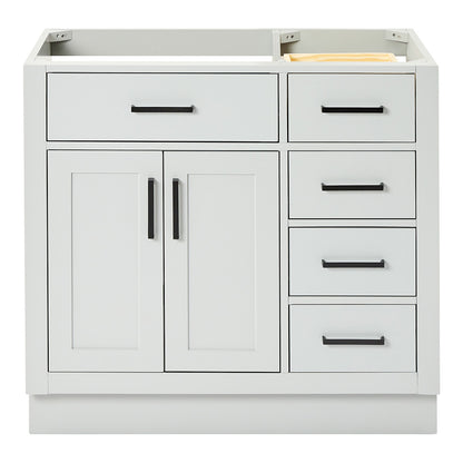 Isabella 36-inch Grey base cabinet on white back ground front view main image