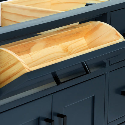Isabella 36-inch Midnight Blue base cabinet on detail 2