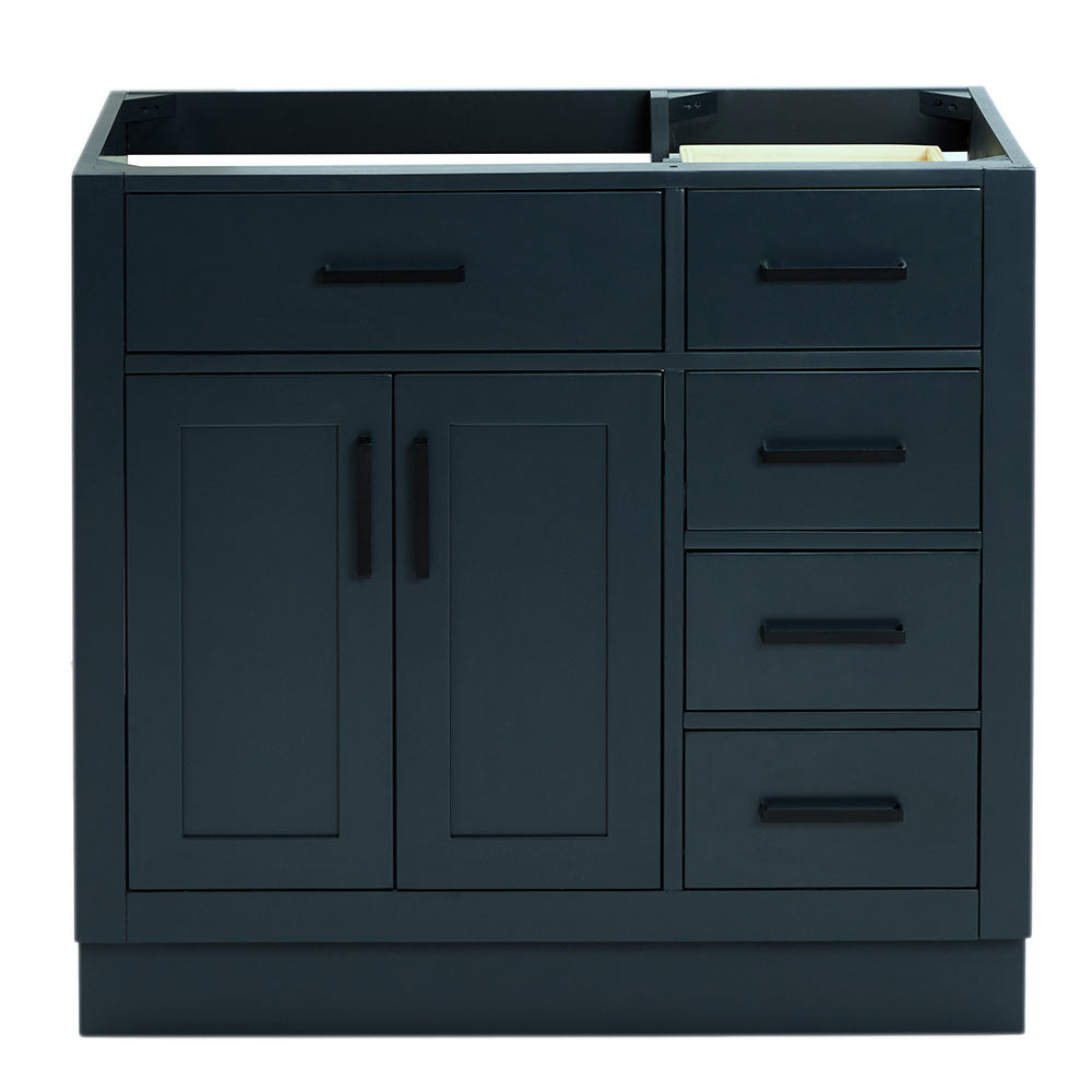 Isabella 36-inch Midnight Blue base cabinet on white back ground front view main image
