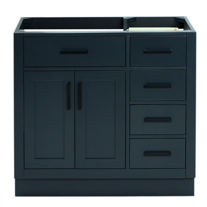 Isabella 36-inch Midnight Blue base cabinet on white back ground front view main image