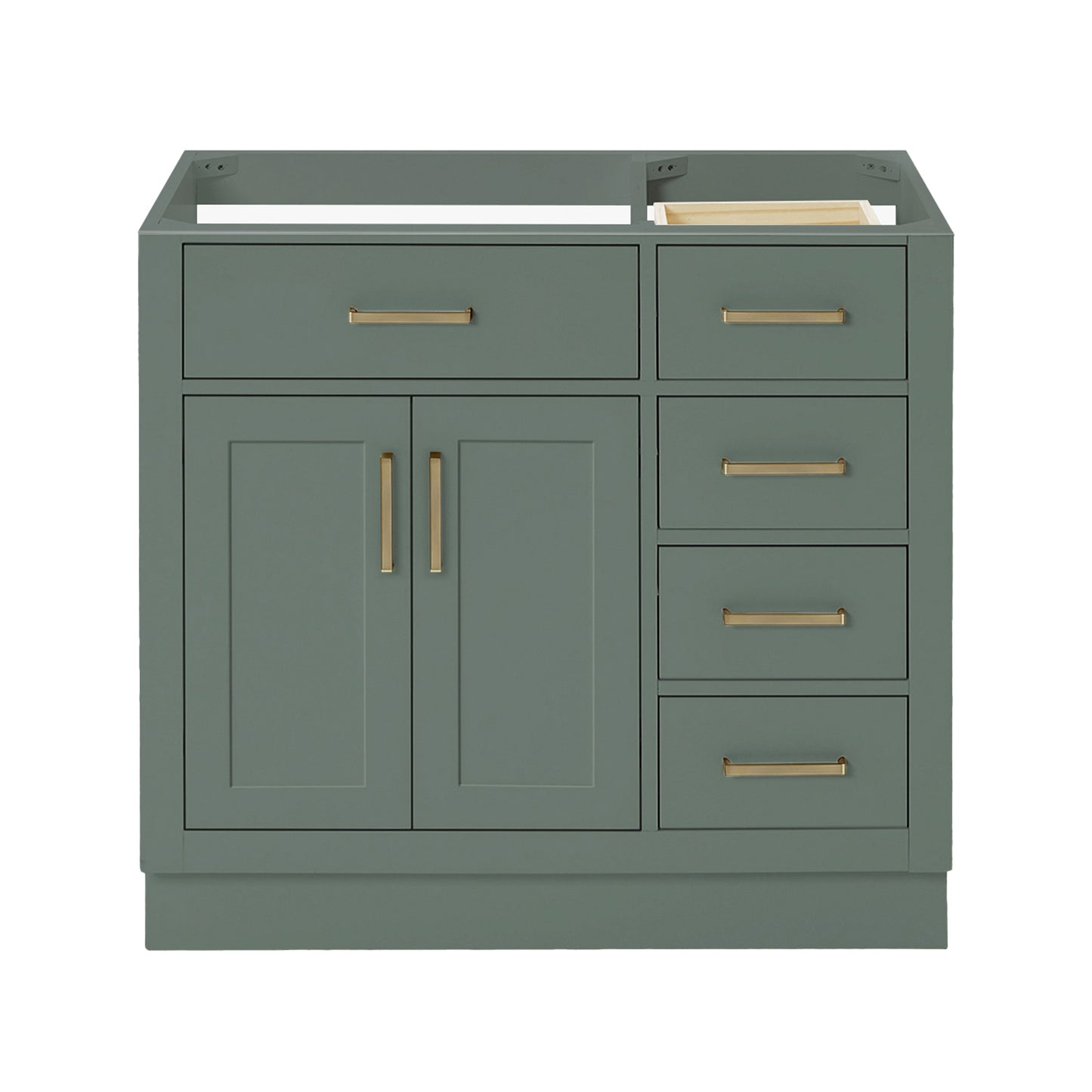 Isabella 36-inch Vintage Green base cabinet on white back ground front view main image