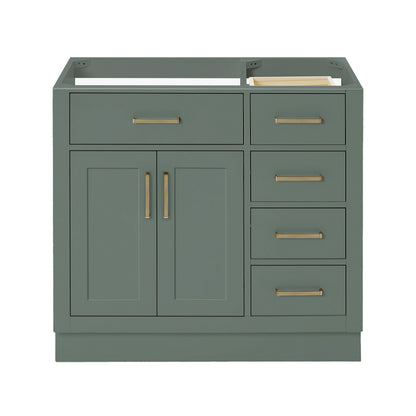 Isabella 36-inch Vintage Green base cabinet on white back ground front view main image