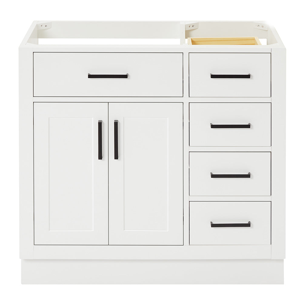 Isabella 36-inch White base cabinet on white back ground front view main image