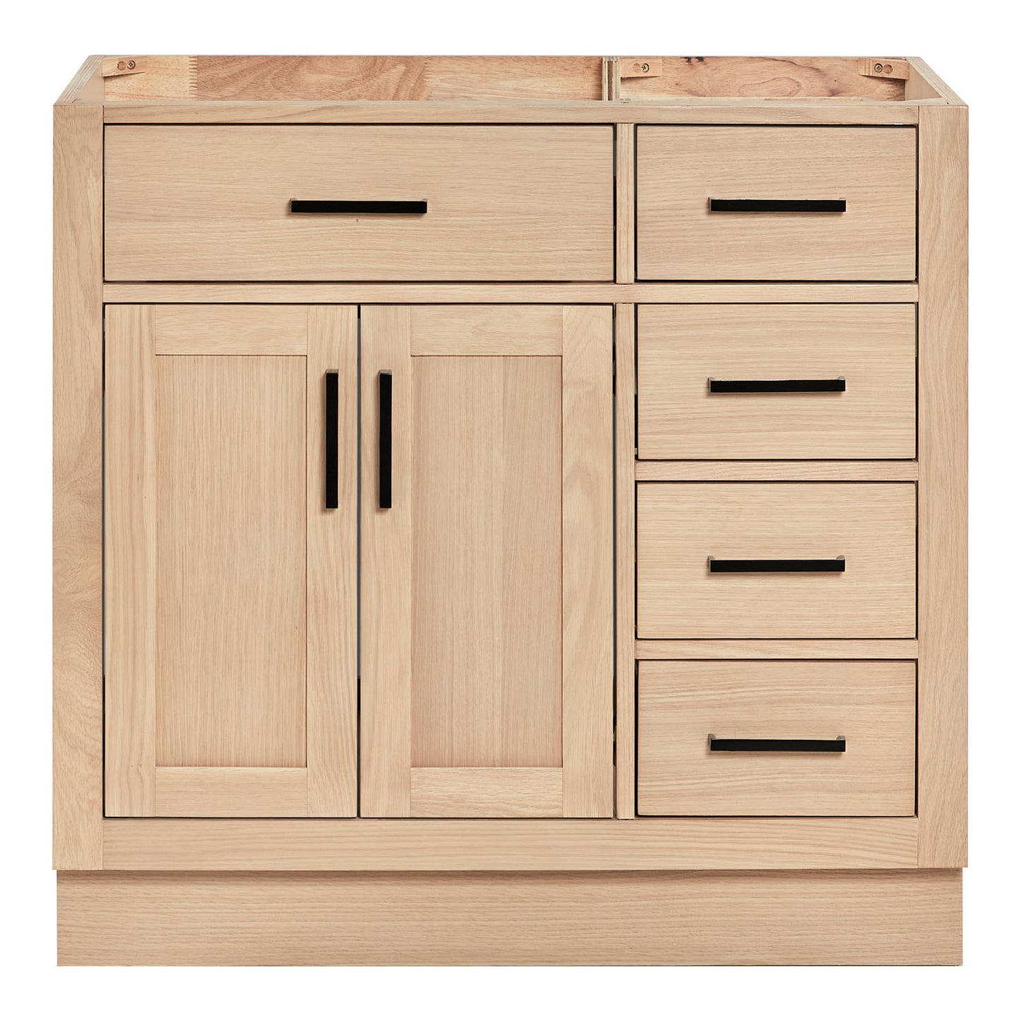 Isabella 36-inch Natural Oak base cabinet on white back ground front view main image