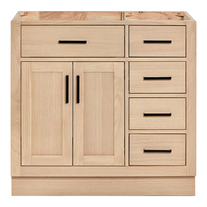Isabella 36-inch Natural Oak base cabinet on white back ground front view main image
