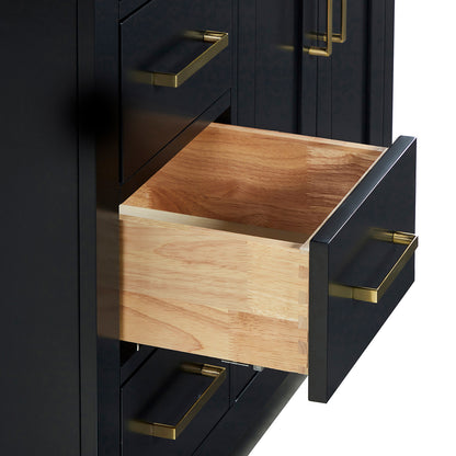 Isabella 36-inch Black base cabinet on white back ground top down