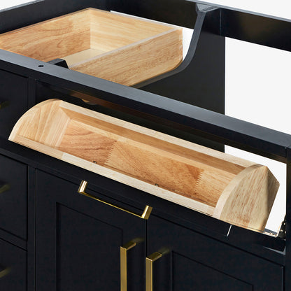 Isabella 36-inch Black base cabinet on detail 1