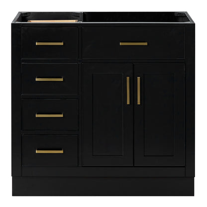 Isabella 36-inch Black base cabinet on white back ground front view main image