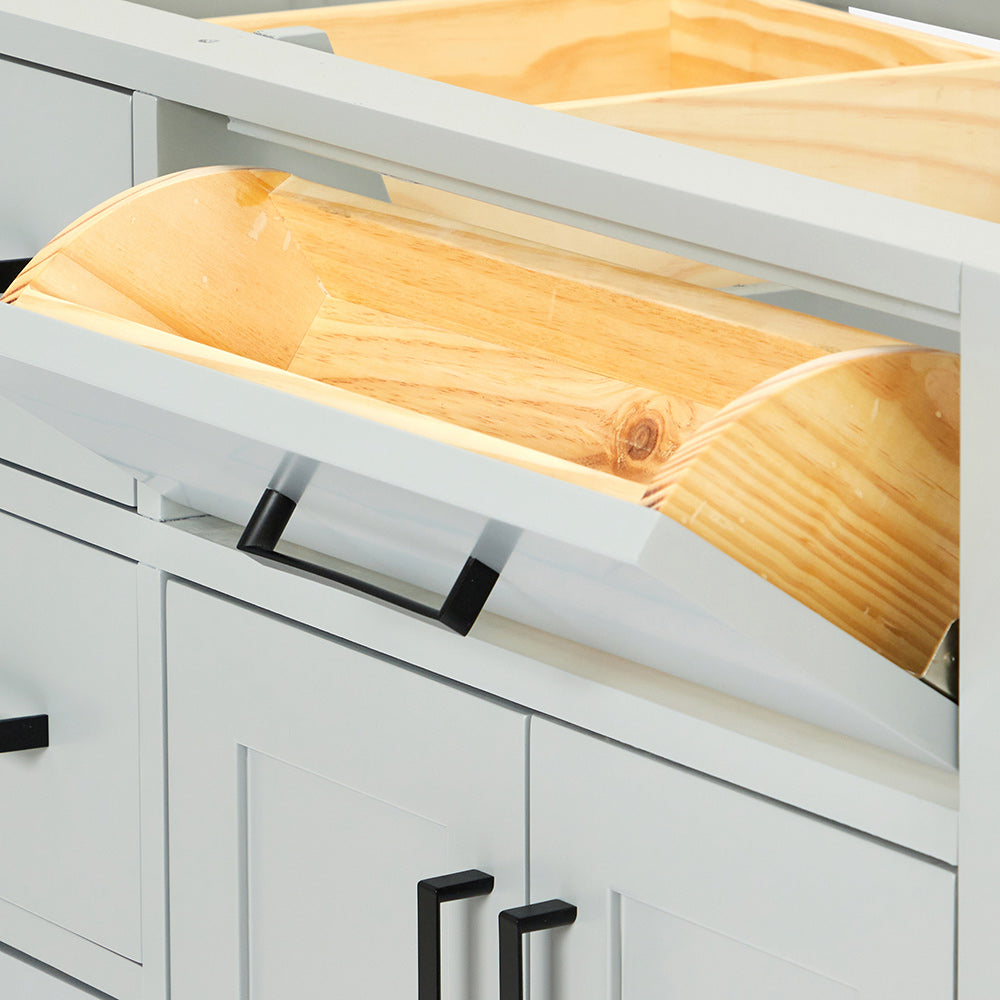 Isabella 36-inch Grey base cabinet on detail 2