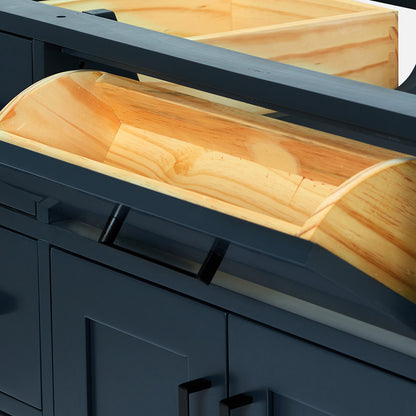 Isabella 36-inch Midnight Blue base cabinet on detail 2