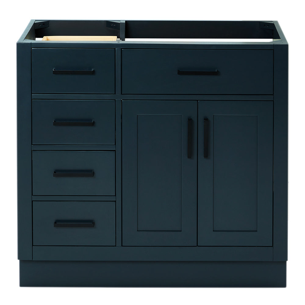 Isabella 36-inch Midnight Blue base cabinet on white back ground front view main image