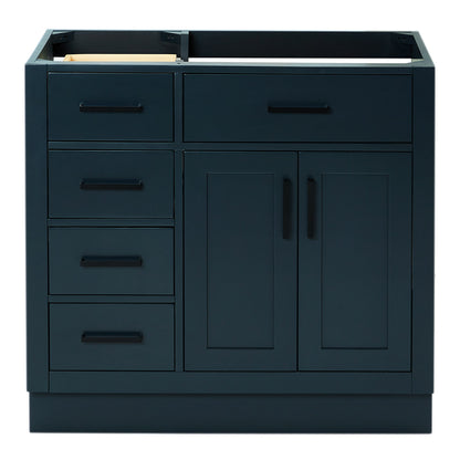 Isabella 36-inch Midnight Blue base cabinet on white back ground front view main image