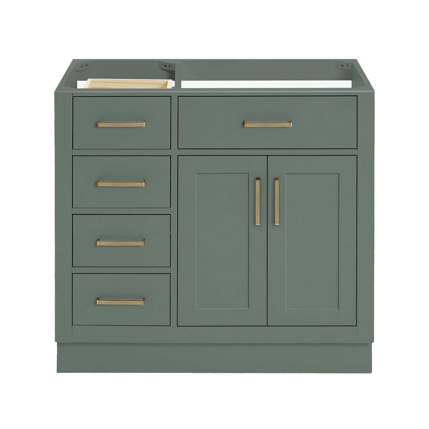 Isabella 36-inch Vintage Green base cabinet on white back ground front view main image
