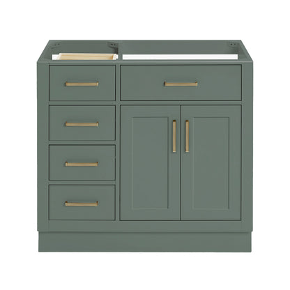 Isabella 36-inch Vintage Green base cabinet on white back ground front view main image