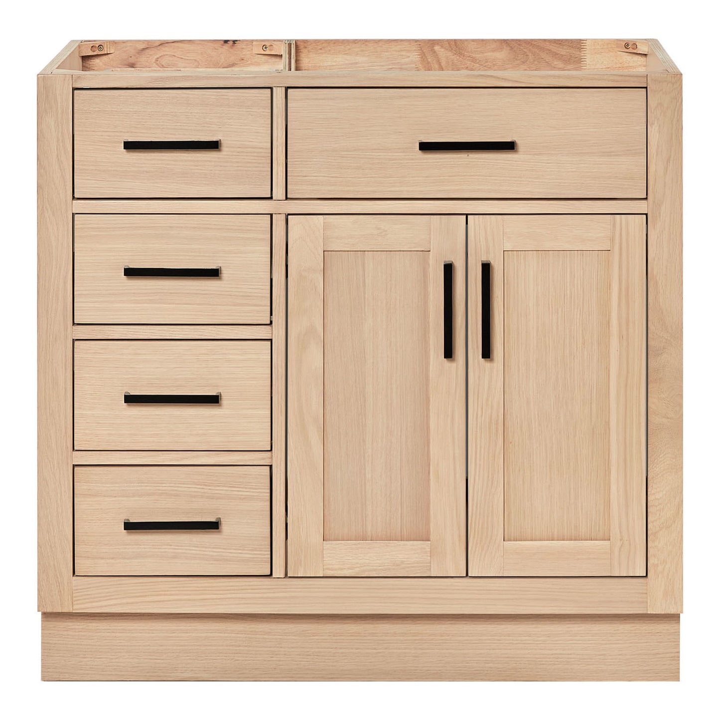 Isabella 36-inch Natural Oak base cabinet on white back ground front view main image