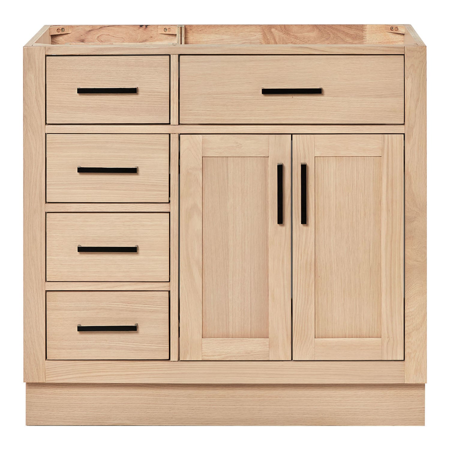 Isabella 36-inch Natural Oak base cabinet on white back ground front view main image