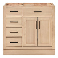 Isabella 36-inch White Oak base cabinet on white back ground front view main image