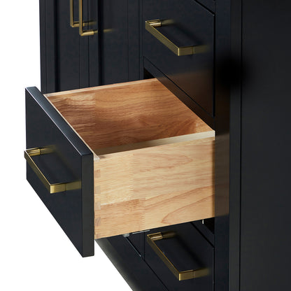 Isabella 36-Inch Black bathroom vanity on white background – product photo 3
