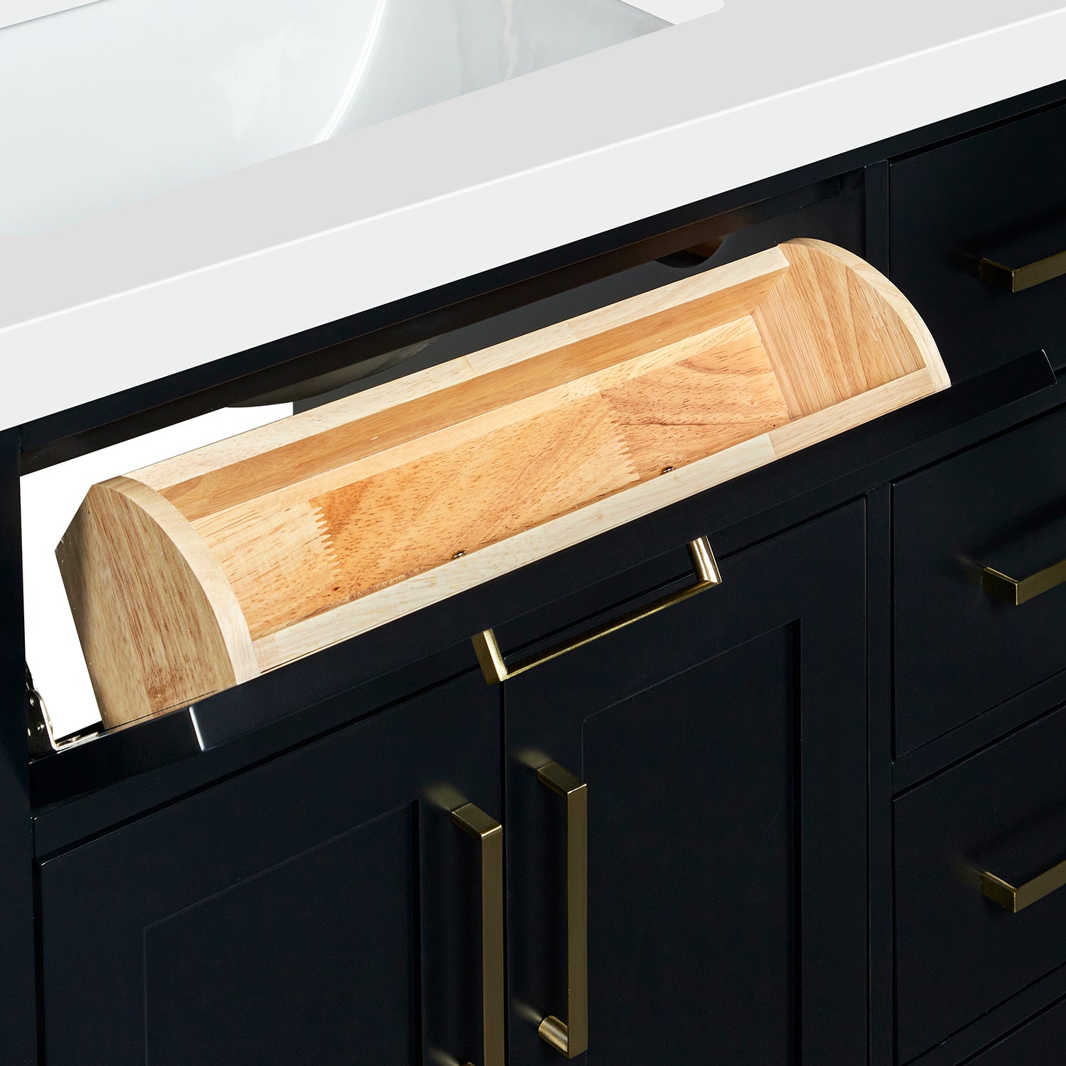 Isabella 36-Inch Black bathroom vanity on white background – product photo 4