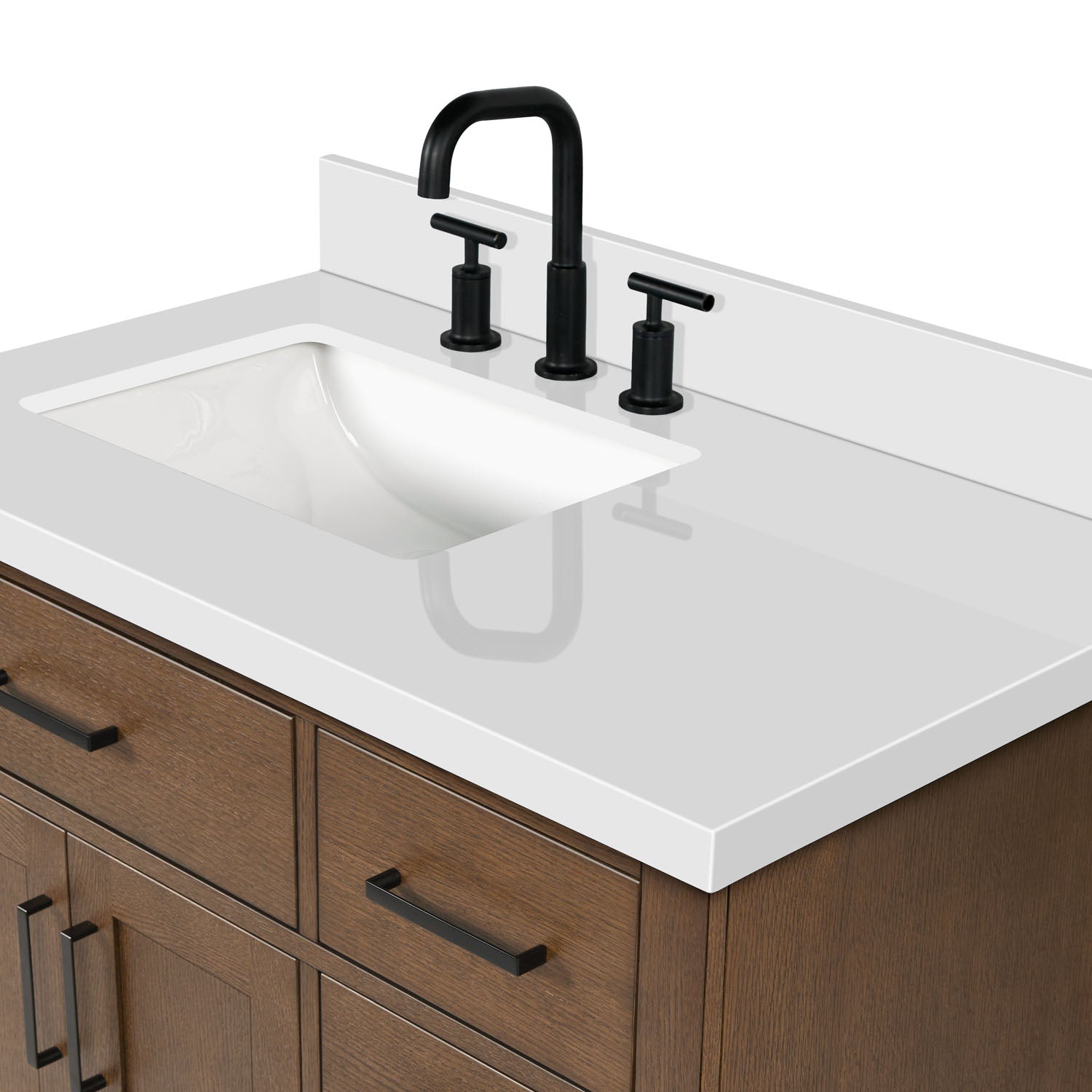Isabella 36-Inch Brown Oak bathroom vanity on white background – product photo 13