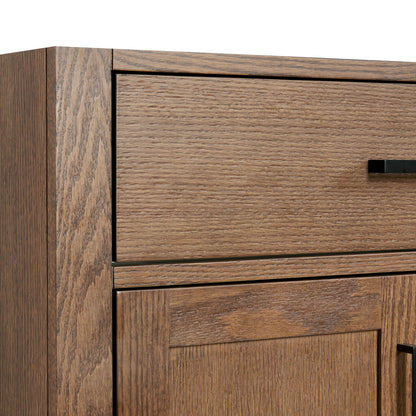 Isabella 36-Inch Brown Oak bathroom vanity on white background – product photo 10