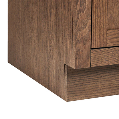 Isabella 36-Inch Brown Oak bathroom vanity on white background – product photo 11