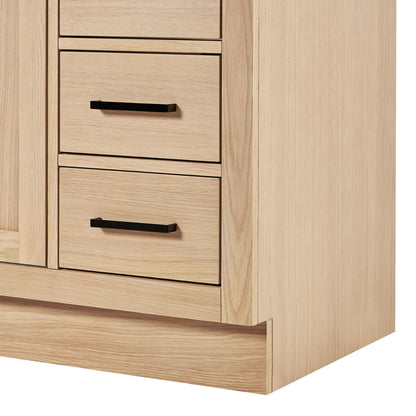 Isabella 36-Inch White Oak bathroom vanity on white background – product photo 4
