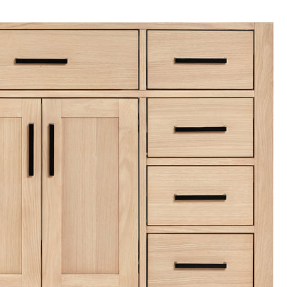 Isabella 36-Inch White Oak bathroom vanity on white background – product photo 5