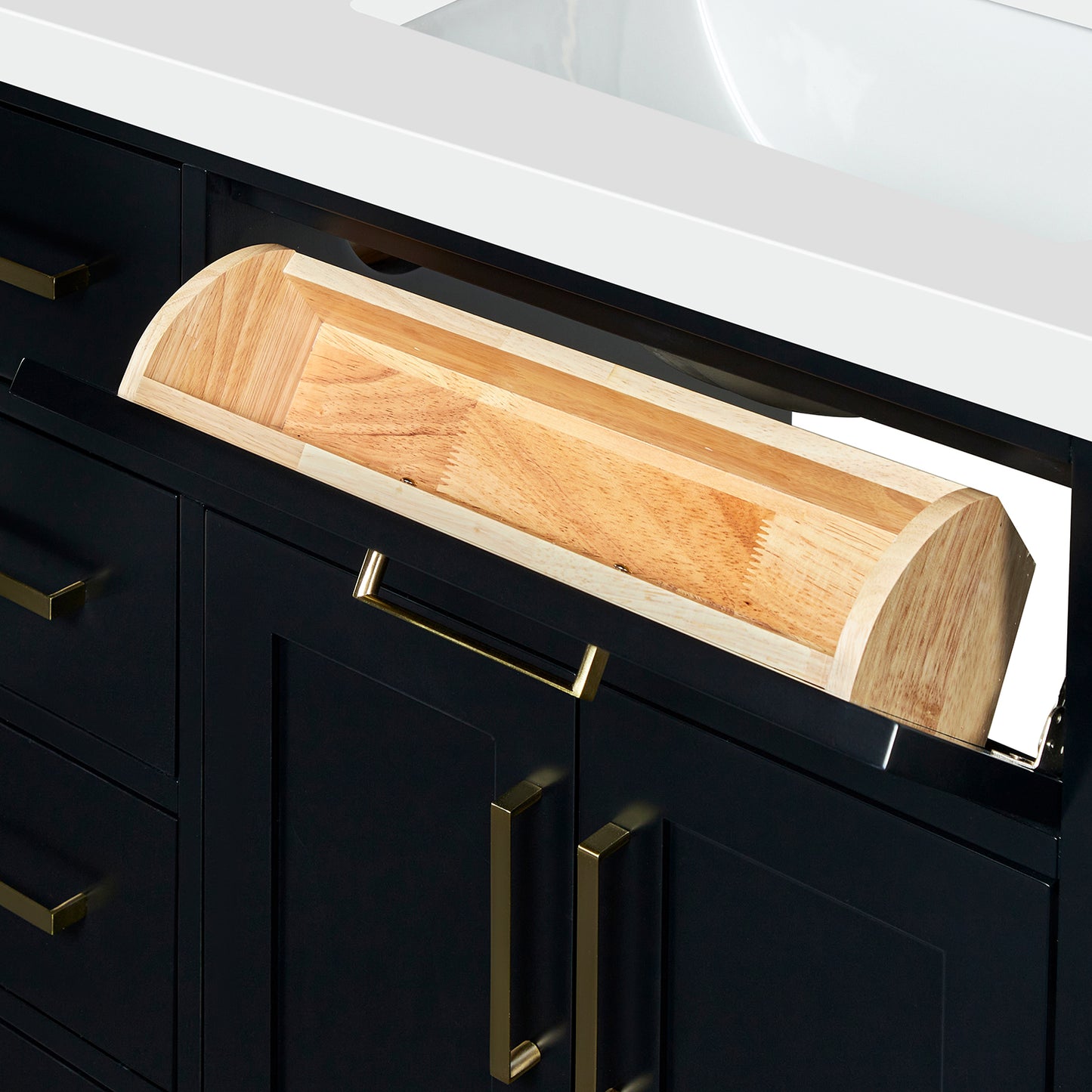 Isabella 36-Inch Black bathroom vanity on white background – product photo 4