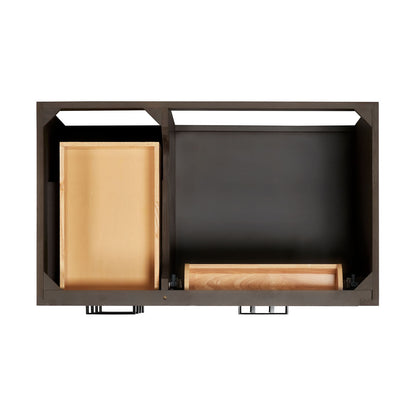 Isabella 36-Inch Brown Oak bathroom vanity on white background – product photo 7