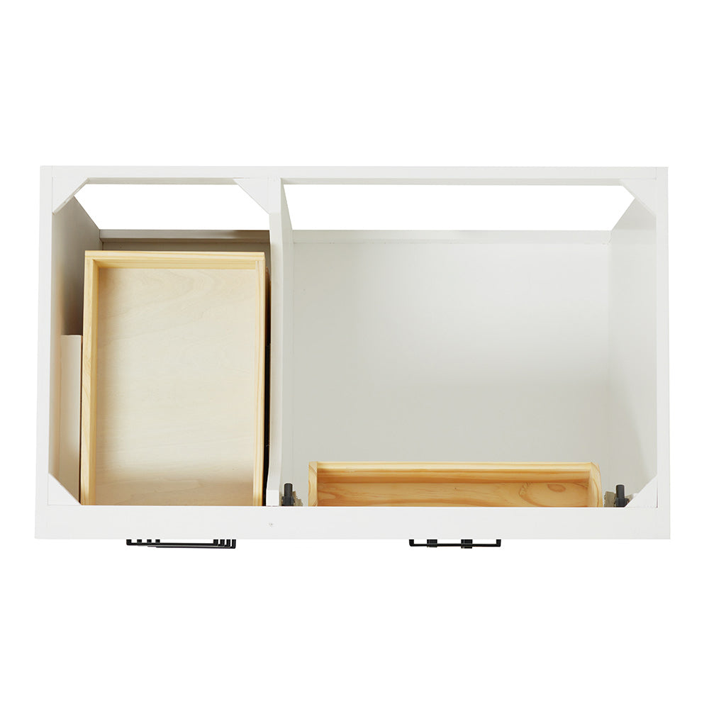 Isabella 36-Inch White bathroom vanity on white background – product photo 3