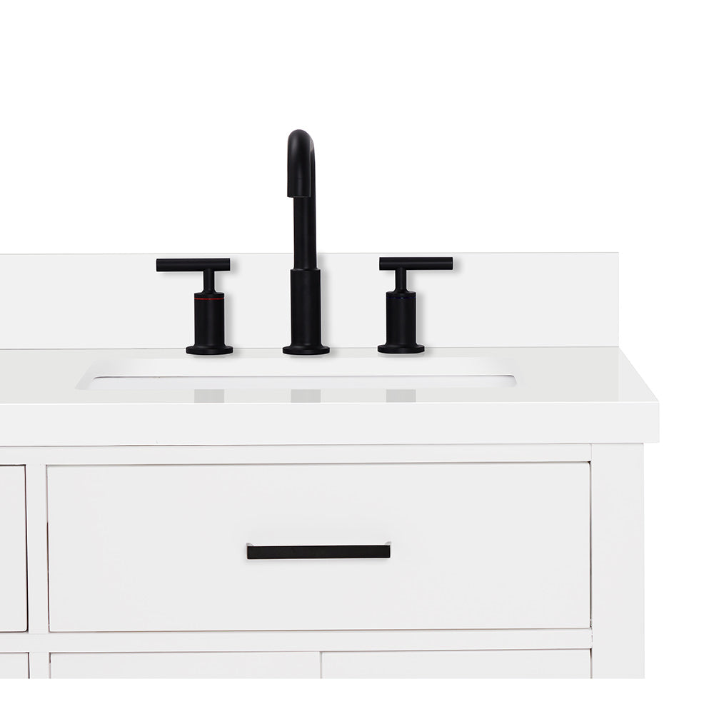 Isabella 36-Inch White bathroom vanity on white background – product photo 5