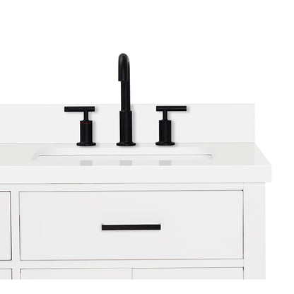 Isabella 36-Inch White bathroom vanity on white background – product photo 5
