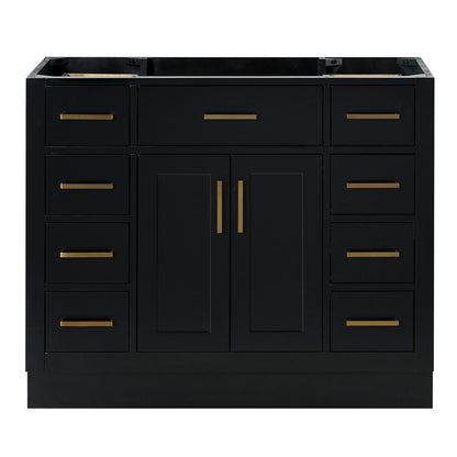 Isabella 42-inch Black base cabinet on white back ground front view main image