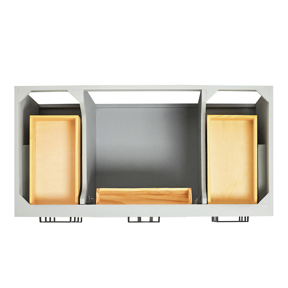 Isabella 42-inch Grey base cabinet on white back ground top down
