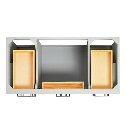 Isabella 42-inch Grey base cabinet on white back ground top down