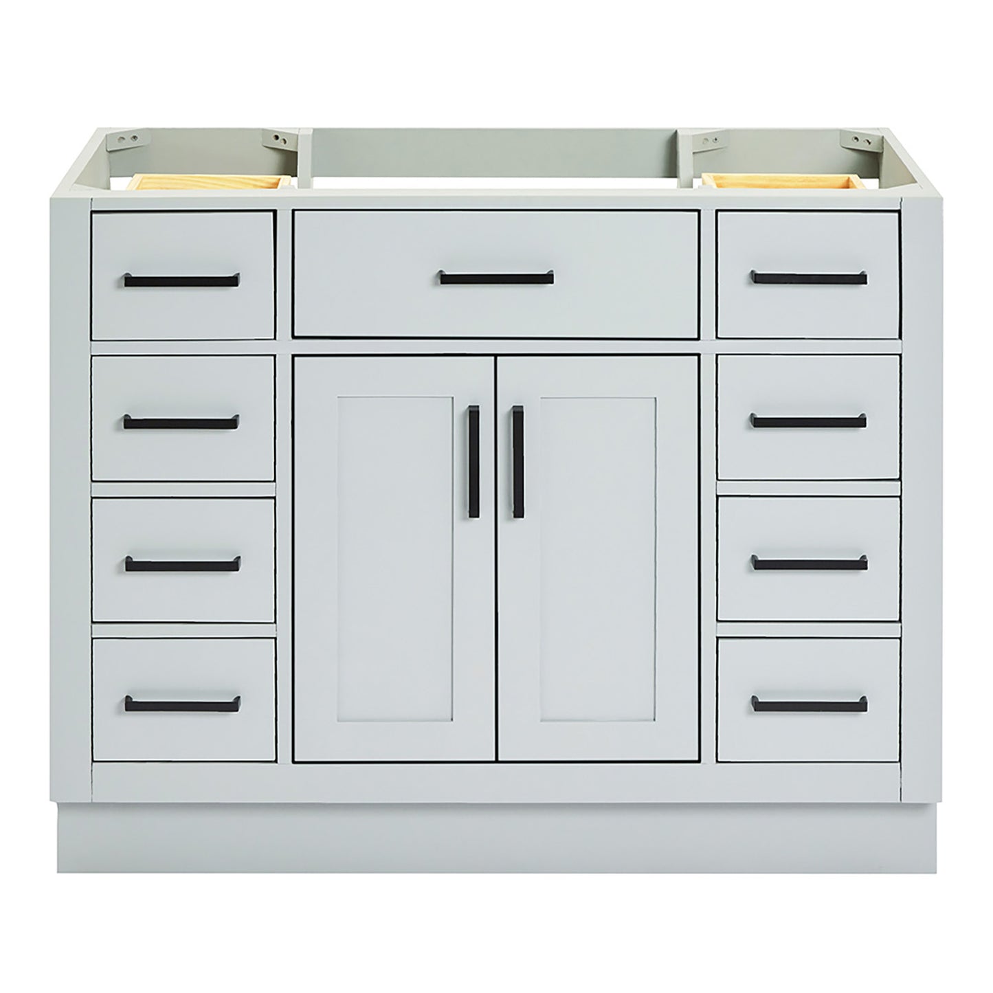 Isabella 42-inch Grey base cabinet on white back ground front view main image