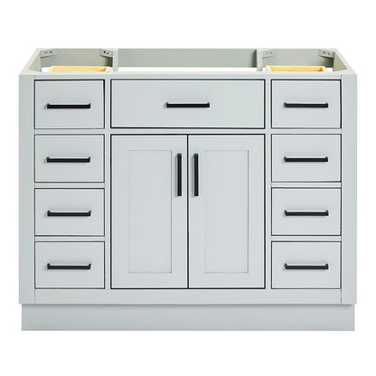 Isabella 42-inch Grey base cabinet on white back ground front view main image