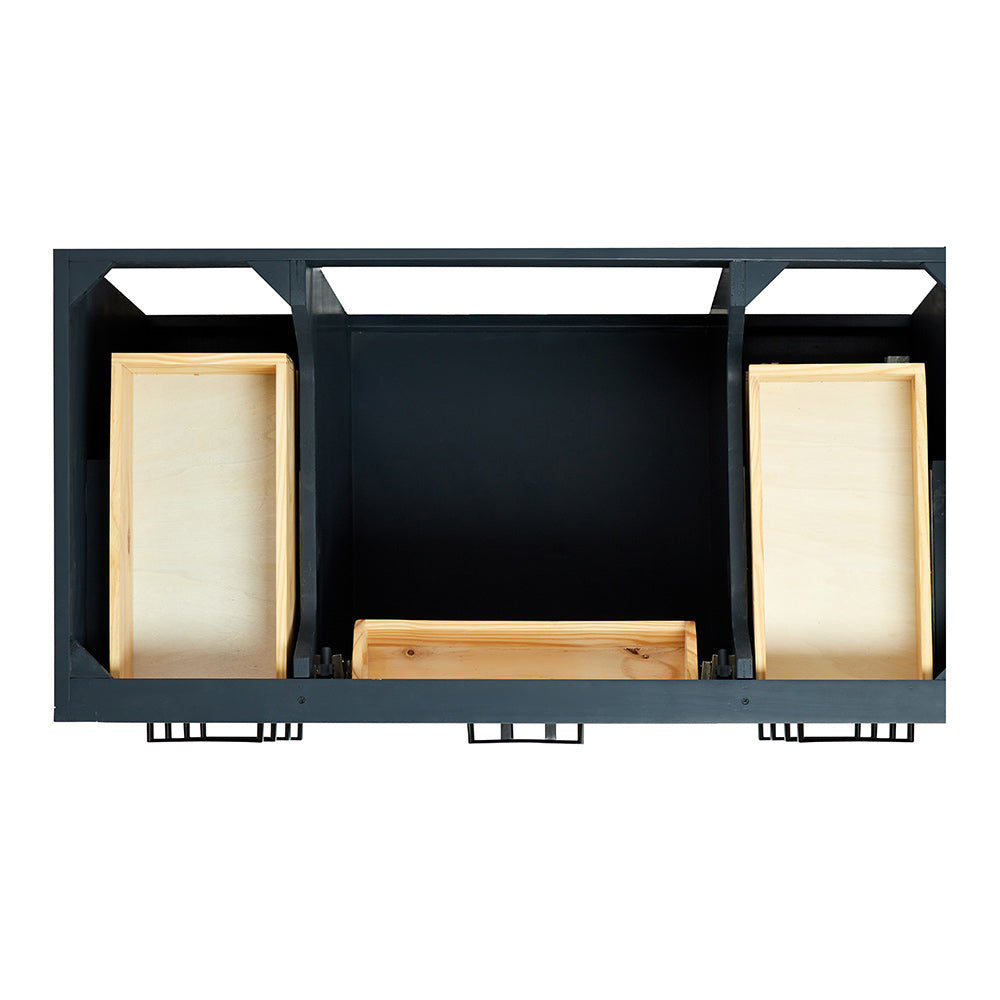 Isabella 42-inch Midnight Blue base cabinet on white back ground top down