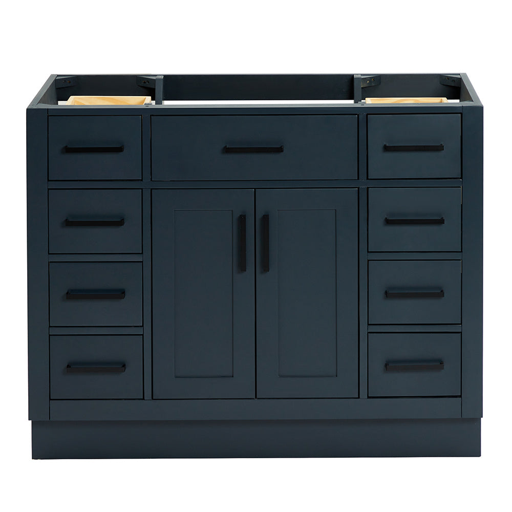 Isabella 42-inch Midnight Blue base cabinet on white back ground front view main image