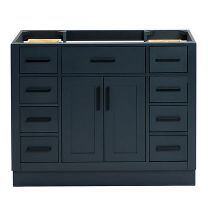 Isabella 42-inch Midnight Blue base cabinet on white back ground front view main image