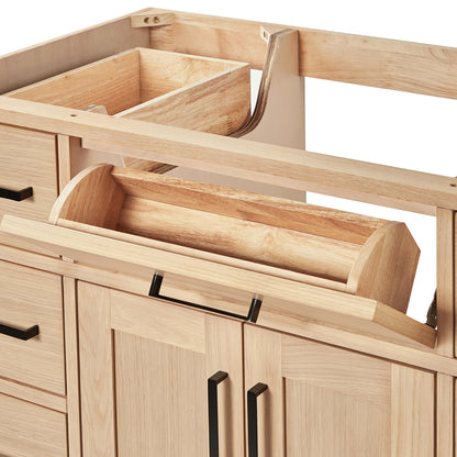 Isabella 42-inch Natural Oak base cabinet on detail 1