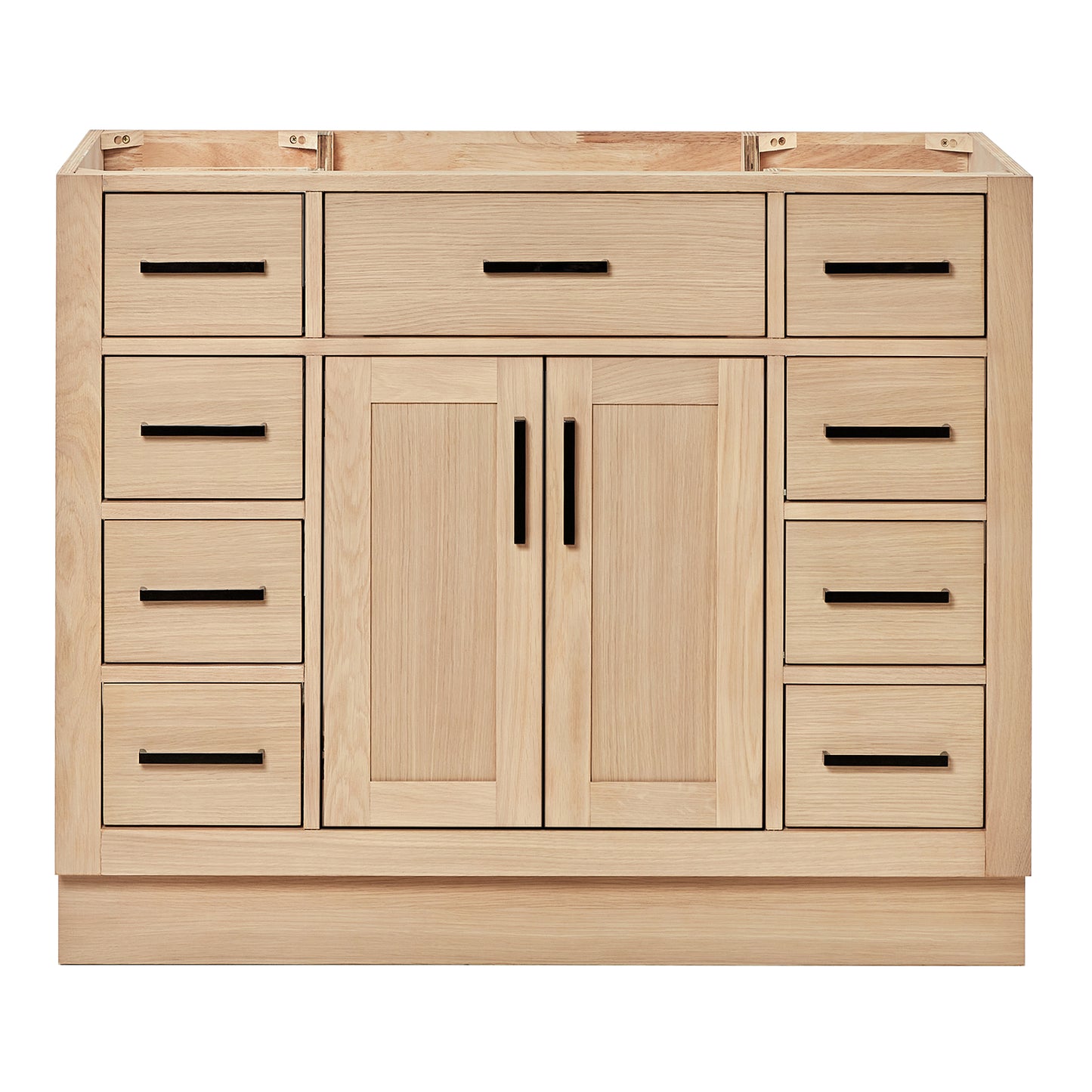 Isabella 42-inch Natural Oak base cabinet on white back ground front view main image