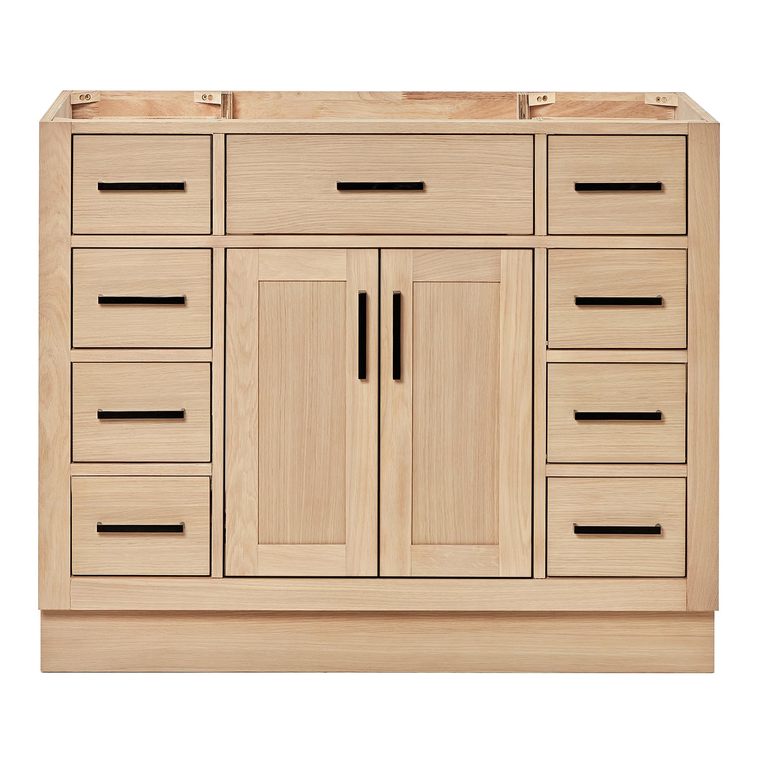 Isabella 42-inch Natural Oak base cabinet on white back ground front view main image