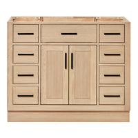 Isabella 42-inch Natural Oak base cabinet on white back ground front view main image