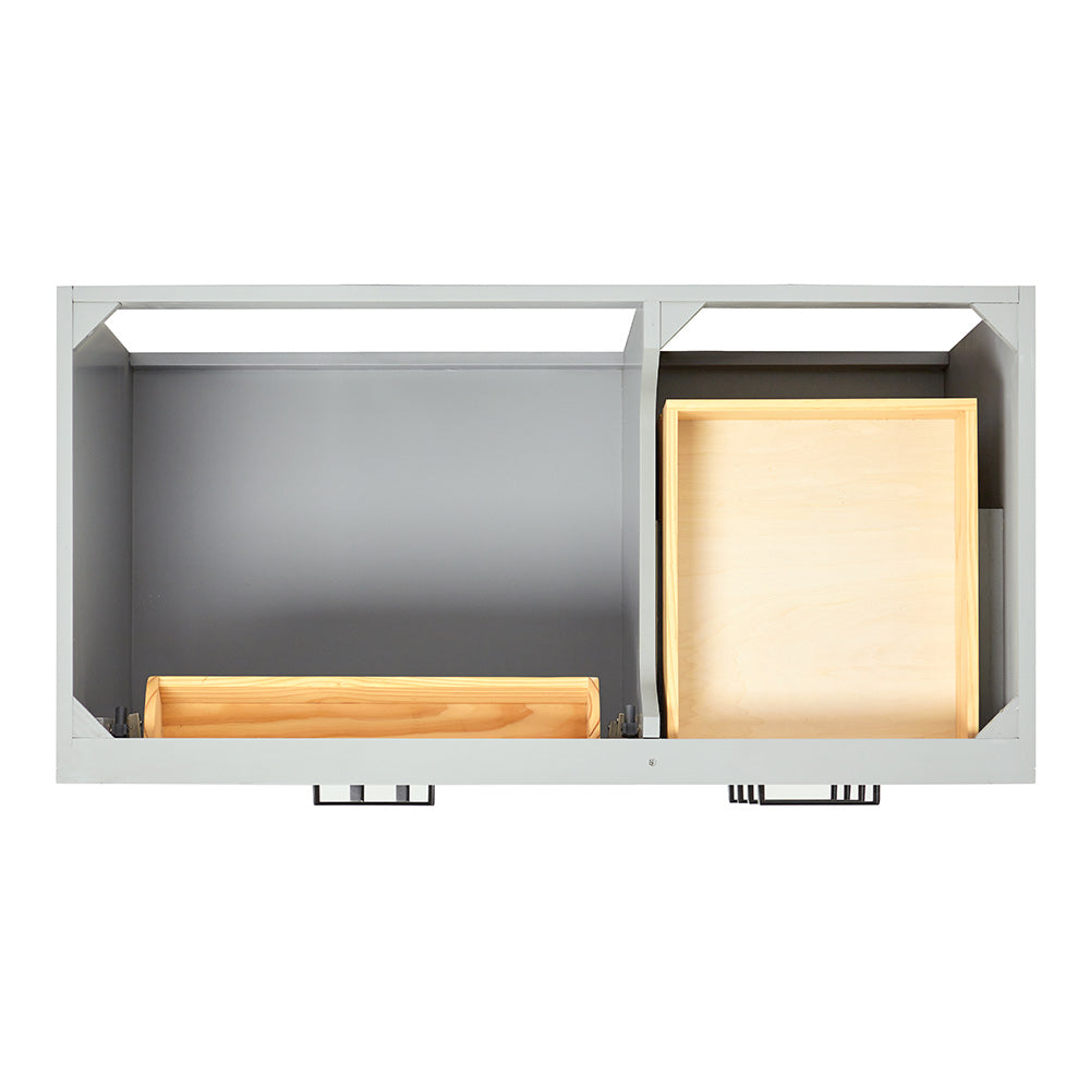 Isabella 42-inch Grey base cabinet on white back ground top down