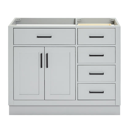 Isabella 42-inch Grey base cabinet on white back ground front view main image