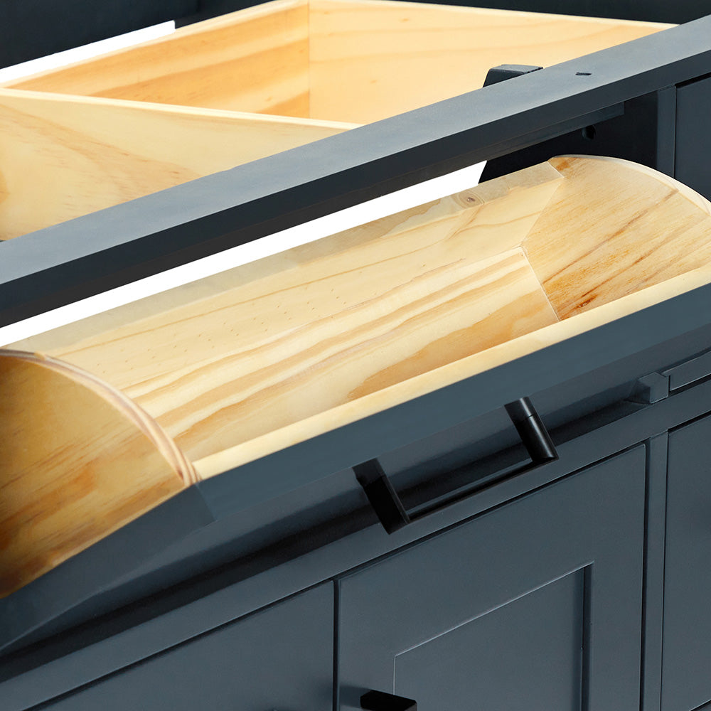 Isabella 42-inch Midnight Blue base cabinet on detail 2