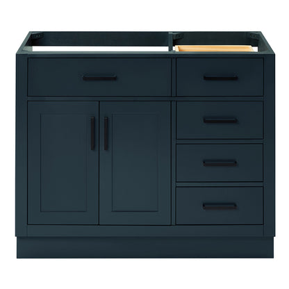 Isabella 42-inch Midnight Blue base cabinet on white back ground front view main image